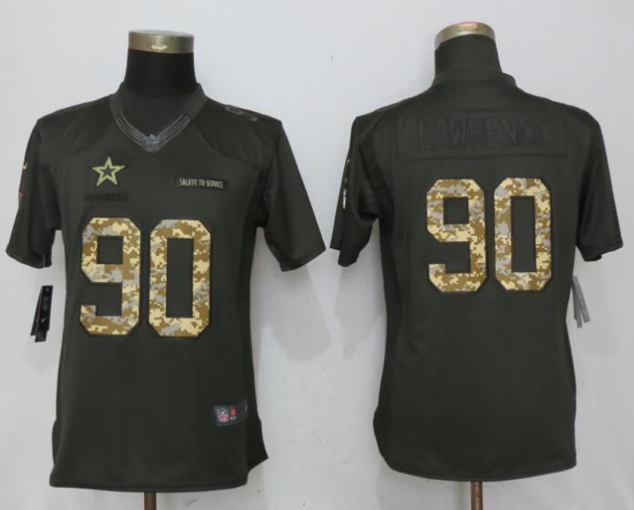 Women Dallas cowboys #90 Lawrence Green Nike Salute To Service Limited Jersey->atlanta falcons->NFL Jersey